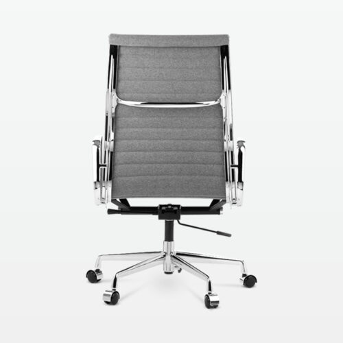 Designer Management High Back Office Chair in Mid Grey Wool - back