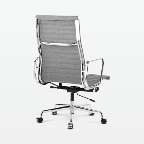 Designer Management High Back Office Chair in Mid Grey Wool - back angle