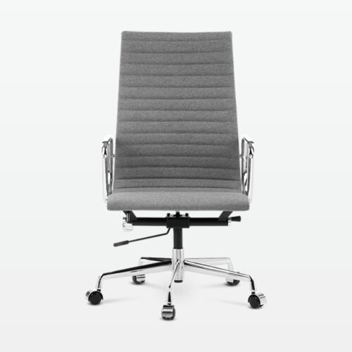 Designer Management High Back Office Chair in Mid Grey Wool - front