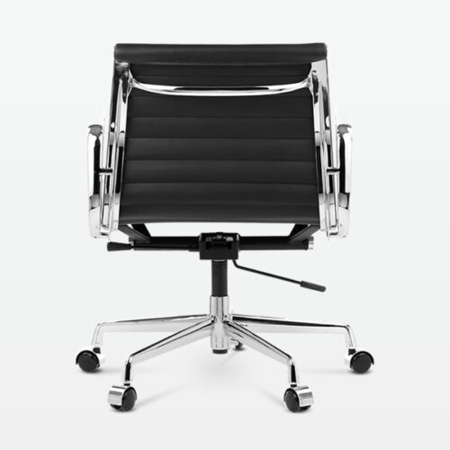 Designer Management Low Back Office Chair in Black Leather - back