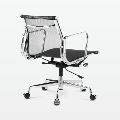 Designer Management Low Back Office Chair in Black Mesh - back angle