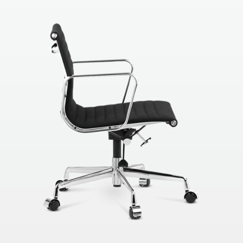 Designer Management Low Back Office Chair in Black Wool - side