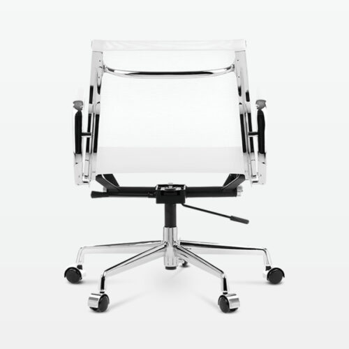 Designer Management Low Back Office Chair in White Mesh - back