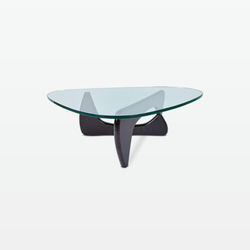 Gerda Black Coffee Table in Black Wood side-angle view